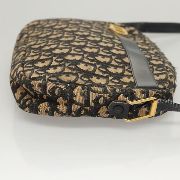 DIOR Trotter Canvas Shoulder Bag Navy Gold - Picture 4 of 12